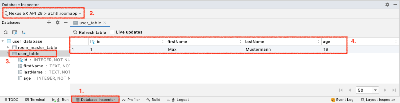 room 018 database inspector