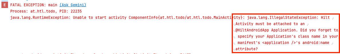hilt error name in manifest