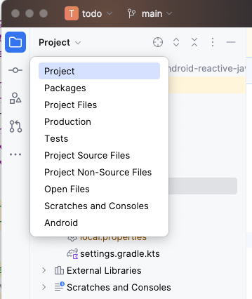 intellij project view