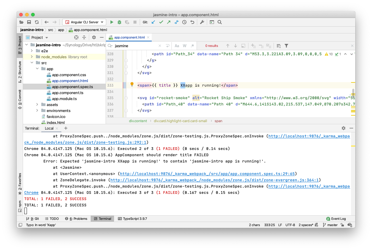 025 testing webstorm output error