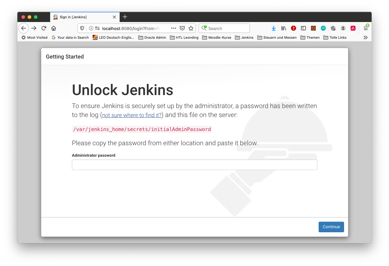 jenkins 0020 unlock jenkins