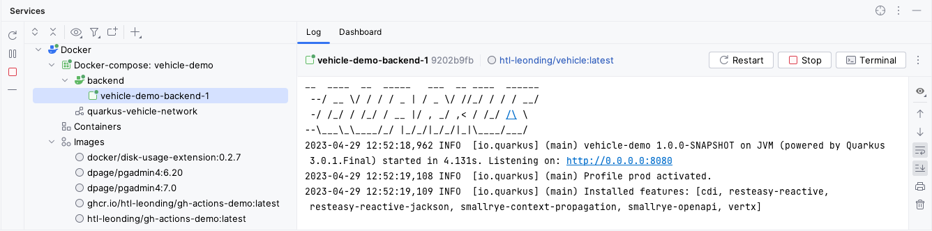 intellij services docker