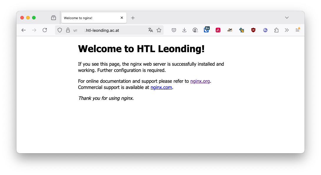 nginx page