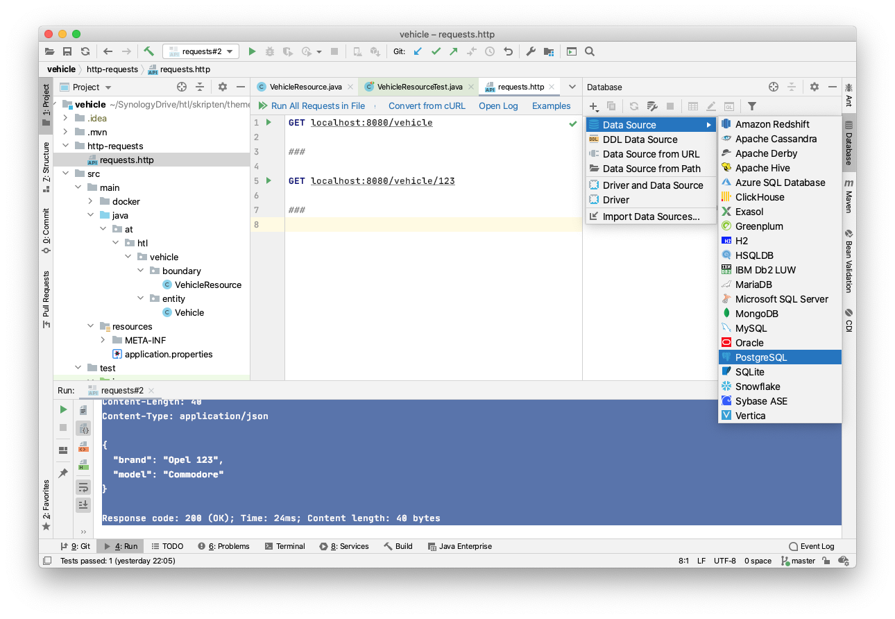 jpa intellij create datasource 1